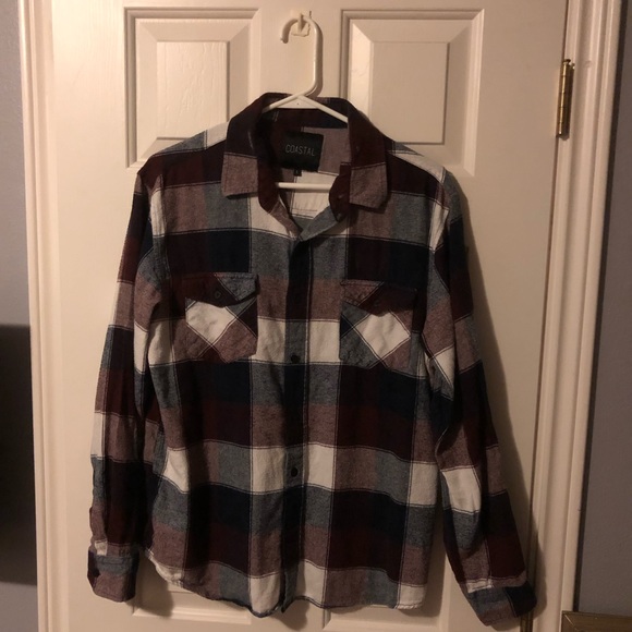 Maroon Coastal Flannel - Picture 1 of 4